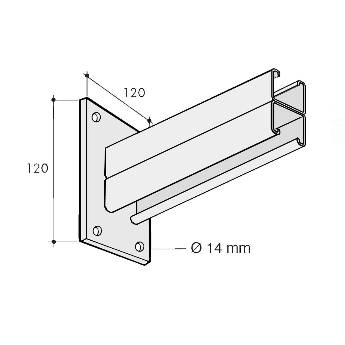 P2666 - Profilbæring/-konsol - enkelt/dobbelt montageskinne | Unistrut | Bæring | Foto 2