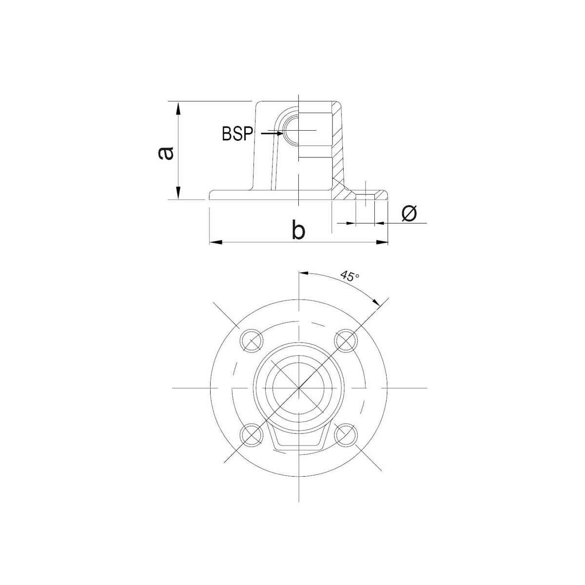 Vægflange, gennemgående - Clarrods Clamps CL131T | Erik Larsen & Søn | Clarrods | Foto 3