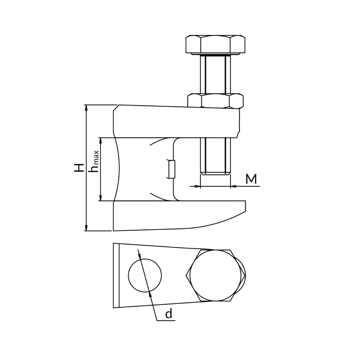 KLP bjælkeklo til nedstropning fra bjælker | specifikationer