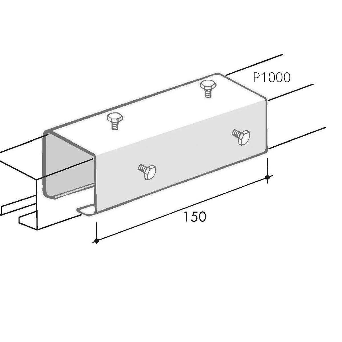Langt svøb til montageskinner | Unistrut | Beslag til skinnesystemer | Foto 1