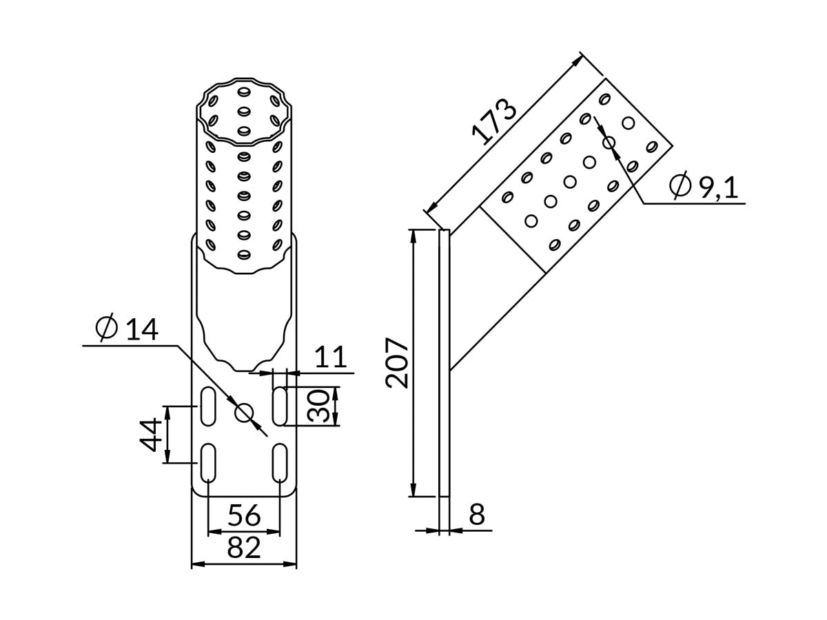 OGCSK45KE - CERTA KE SK45 fodflange | Certa | Beslag til HD skinnesystem | Foto 2