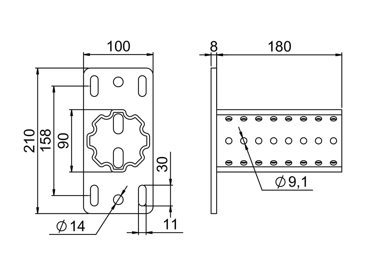 OGCSKJ - CERTA KJ S fodflange | Certa | Beslag til HD skinnesystem | Foto 2
