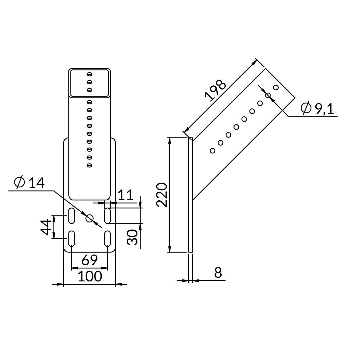 OGCSKK45KJ - CERTA KJ SK45 fodflange | Certa | Beslag til HD skinnesystem | Foto 2