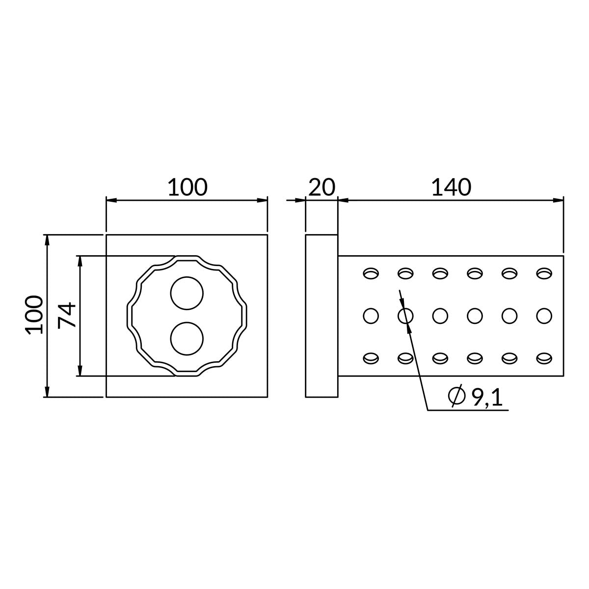 OGCSSKE - CERTA KE SS vægflange | Certa | Beslag til HD skinnesystem | Foto 2
