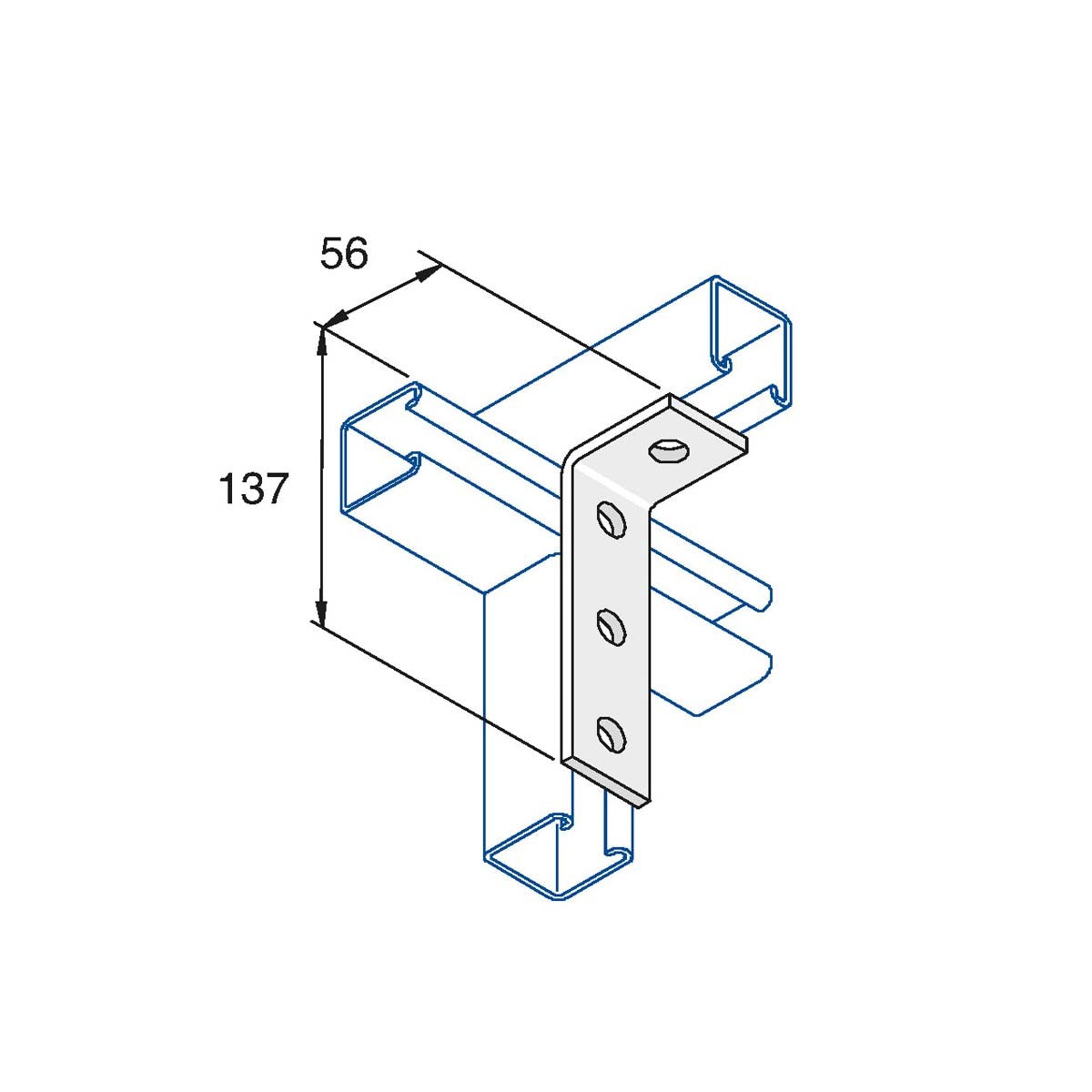 P1278 - Vinkelbeslag 90 gr. | Unistrut | Beslag til skinnesystemer | Foto 1