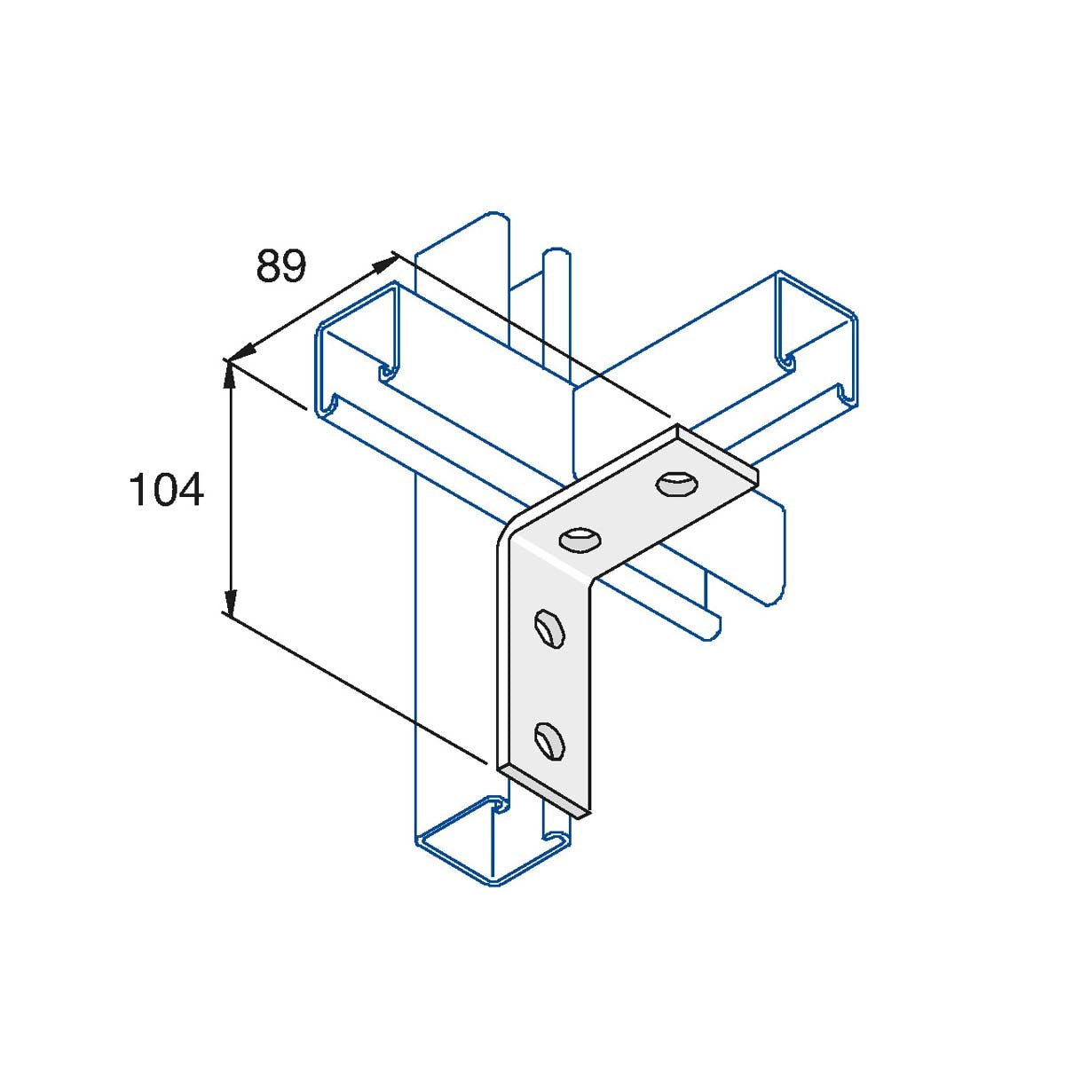 P1325 - Vinkelbeslag 90 gr. | Unistrut | Beslag til skinnesystemer | Foto 1