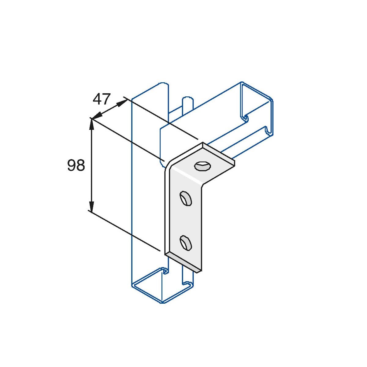 P1346 - Vinkelbeslag 90 gr. | Unistrut | Beslag til skinnesystemer | Foto 1