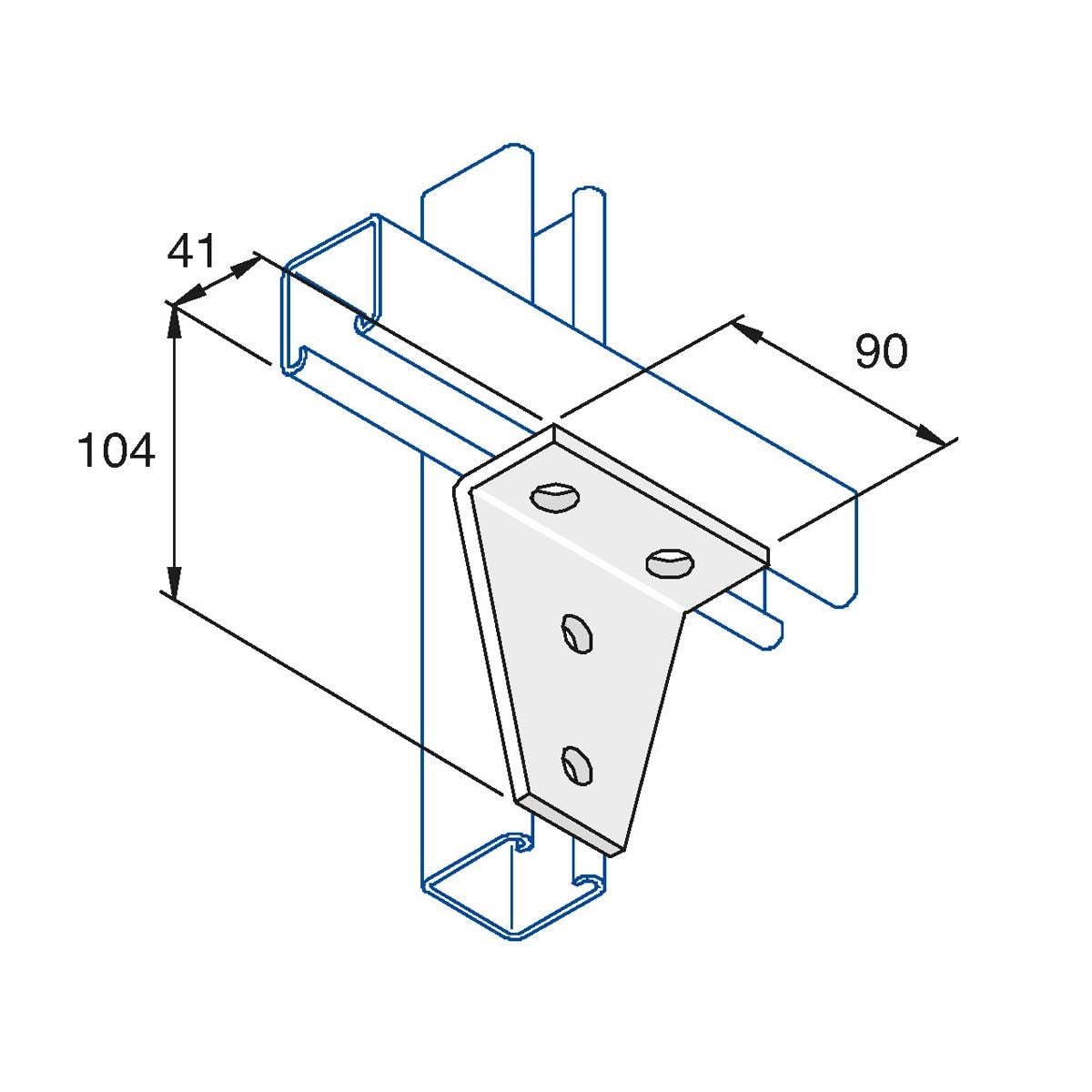 P1359 - Vinkelbeslag 90 gr. | Unistrut | Beslag til skinnesystemer | Foto 1
