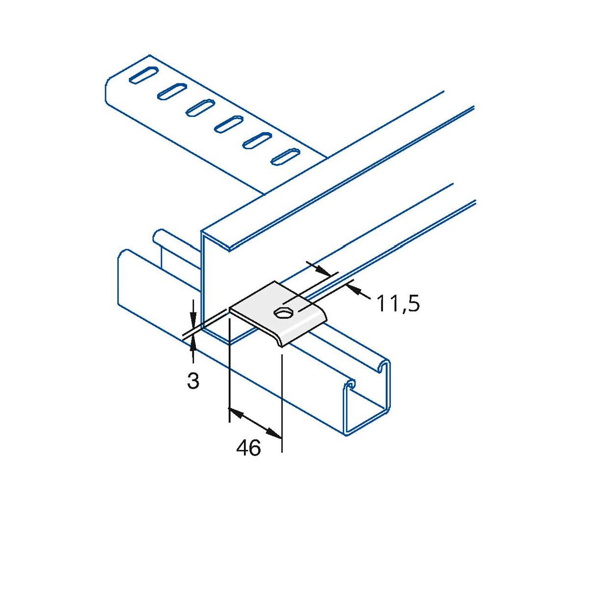 P1386 S1 - Bjælkebeslag | Unistrut | Beslag til skinnesystemer | Foto 1