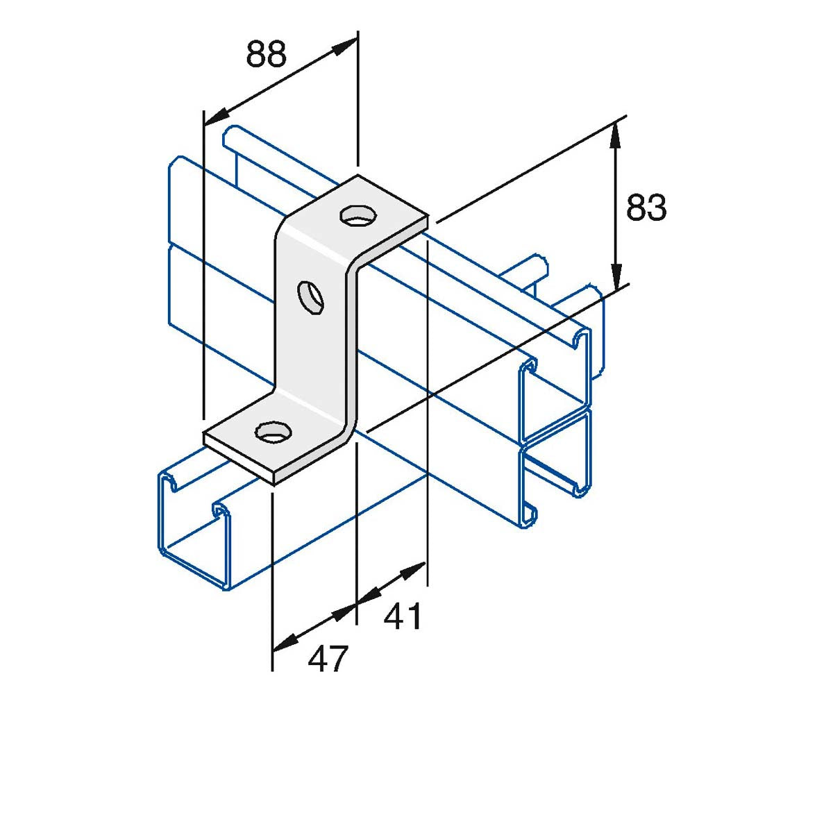 P1453 - Z-beslag | Unistrut | Beslag til skinnesystemer | Foto 1