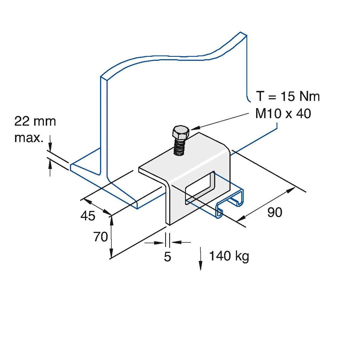 P1796 A - Bjælkebeslag | Unistrut | Beslag til skinnesystemer | Foto 1