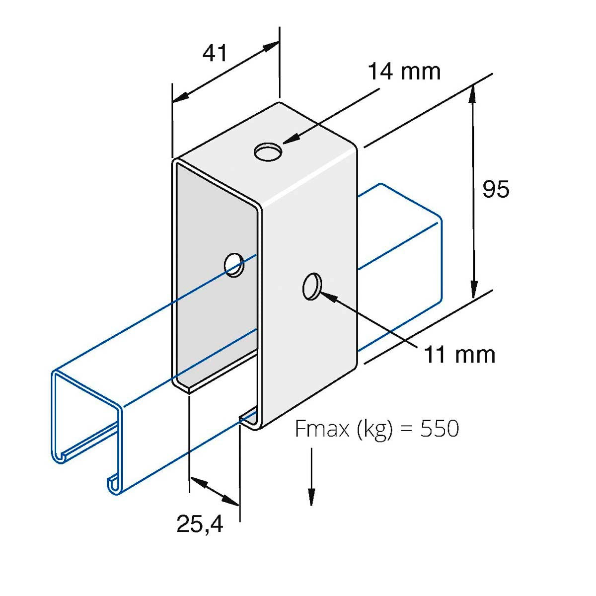 P1834 - Ophængningsbeslag | Unistrut | Beslag til skinnesystemer | Foto 1