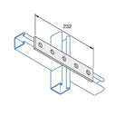 P1941 - Lige planbeslag, 5 huls | Unistrut | Beslag til skinnesystemer | Foto 1