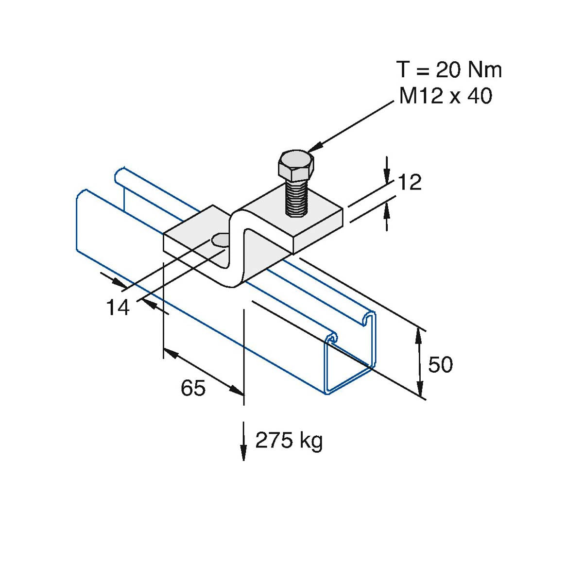 P1983 - Bjælkebeslag | Unistrut | Beslag til skinnesystemer | Foto 1