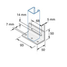 P2072 S3 - Flangebeslag | Unistrut | Beslag til skinnesystemer | Foto 1