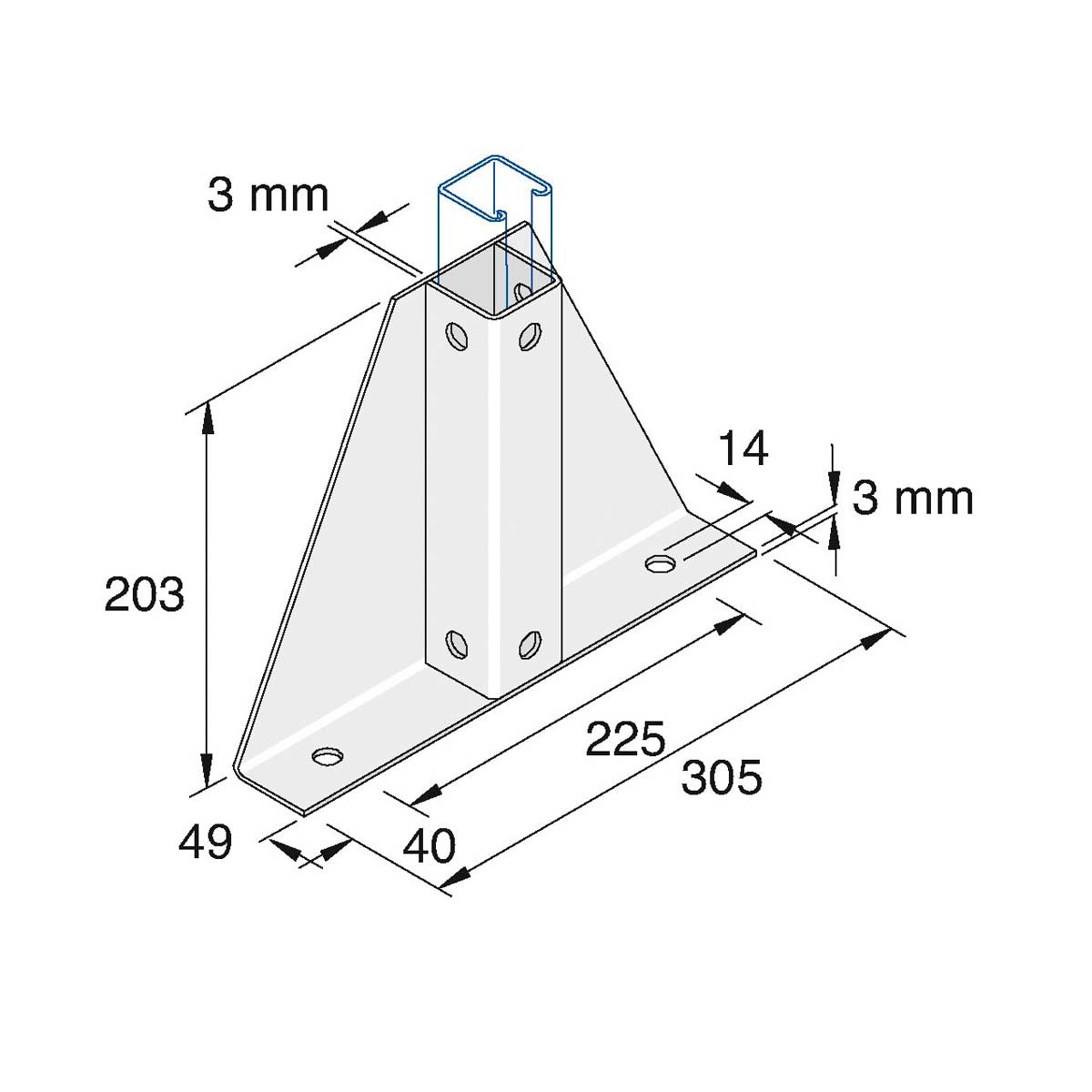 P2348 S1 - Flangebeslag | Unistrut | Beslag til skinnesystemer | Foto 1