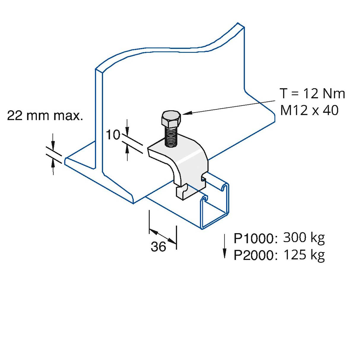 P2489 - Bjælkebeslag | Unistrut | Beslag til skinnesystemer | Foto 1
