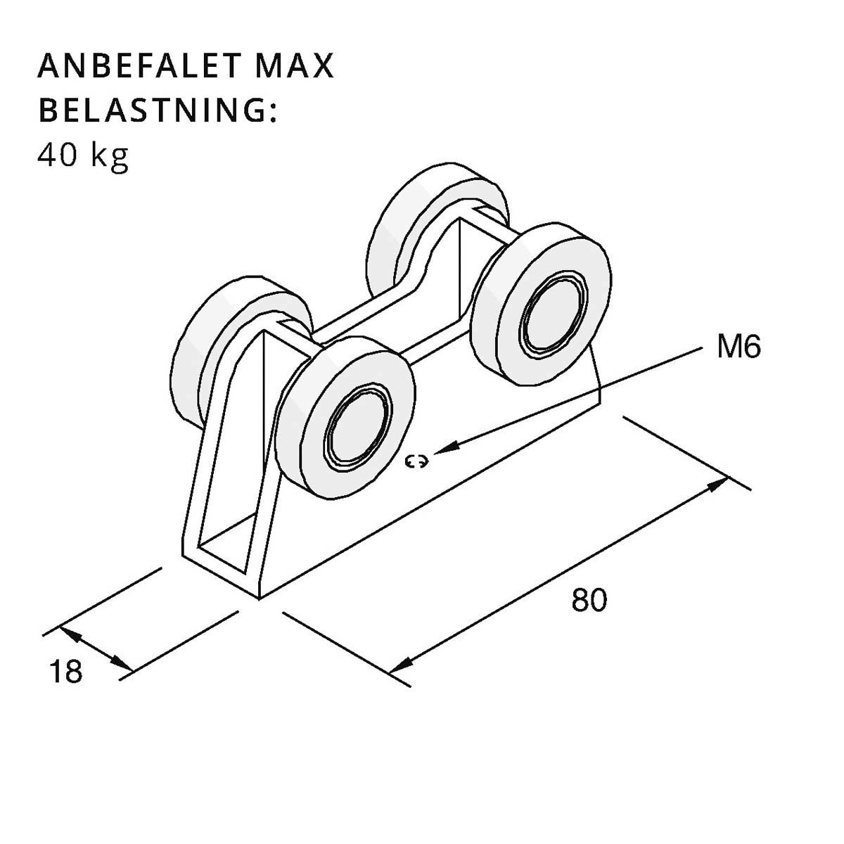 P2750/1 - Løbevogn til montageskinner, 4-hjuls | Unistrut | Beslag til skinnesystemer | Foto 1