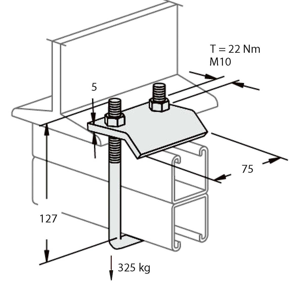 P2786 - Bjælkebeslag | Unistrut | Beslag til skinnesystemer | Foto 1
