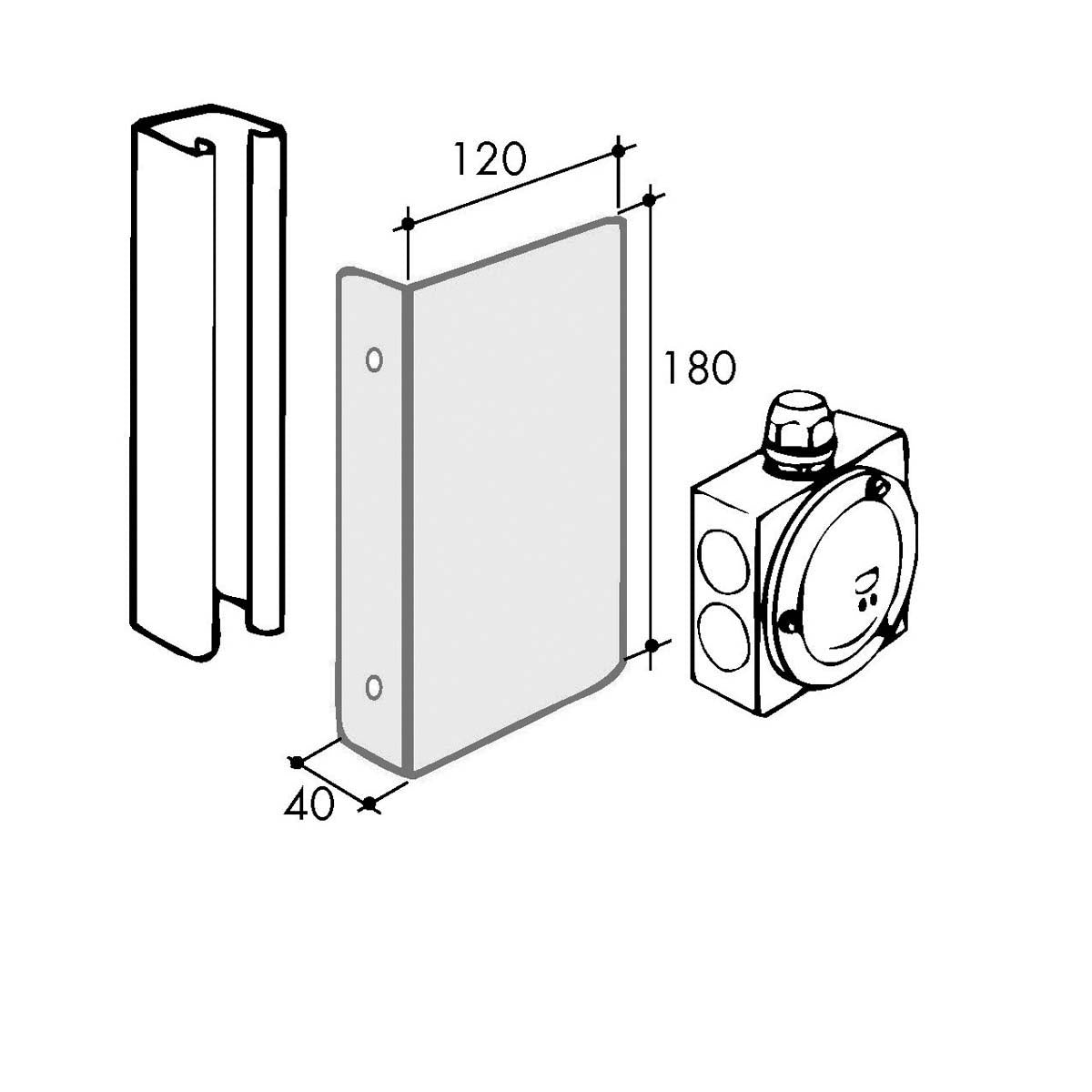 P4721 - Monteringsplade | Erik Larsen & Søn | Beslag til skinnesystemer | Foto 1
