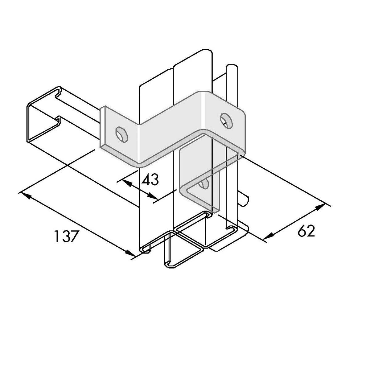 P5547 - U-beslag | Unistrut | Beslag til skinnesystemer | Foto 1