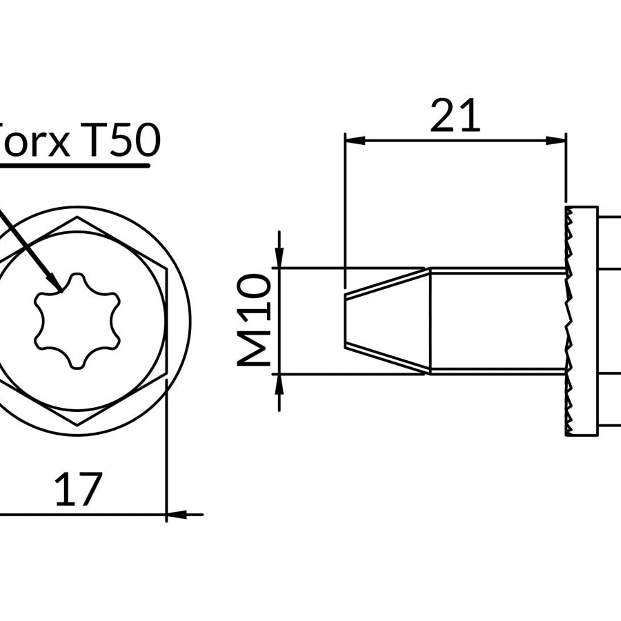 XPCSPM10X21 - CERTA SP selvskærende montagebolt | Certa | Beslag til HD skinnesystem | Foto 2