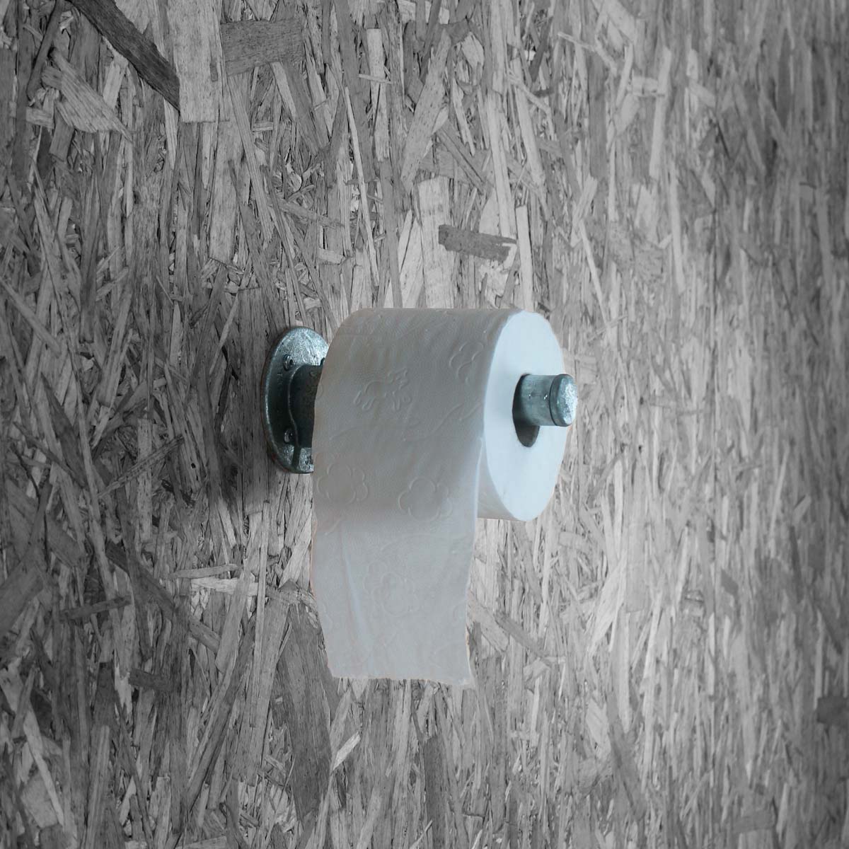 Toiletrulleholder i galvaniseret vandrør uden gevind  | Clarrods no 1 pin