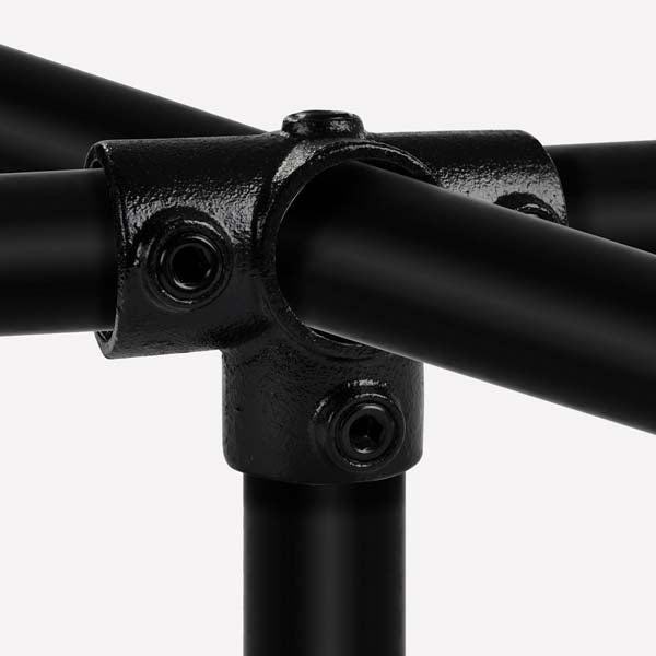 Køb sort 3-vejs kryds til rør | Eks. til samling af bord