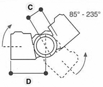 Justerbart t-stykke (85°-235°) - Clarrods Clamps CL148 | Erik Larsen & Søn | Clarrods | Foto 6