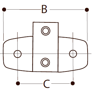 Vandret rækværksflange til væg - Clarrods Clamps CL246 | Erik Larsen & Søn | Clarrods | Foto 4