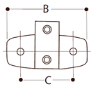 Vandret rækværksflange til væg - Clarrods Clamps CL246 | Erik Larsen & Søn | Clarrods | Foto 4