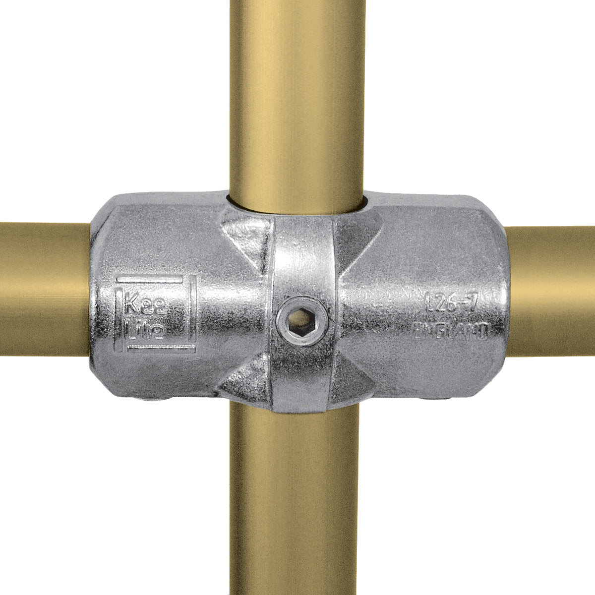 2-vejs kryds | aluminium rørfitting type L26 | Kee Lite | pipe clamps | Erik Larsen & Søn