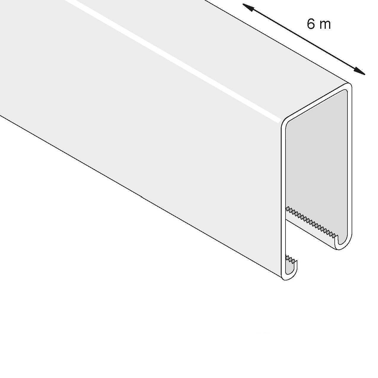 Kraftig 41x62 mm montageskinne uden huller