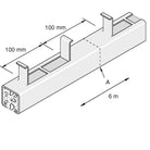 Kraftig 41x41 mm indstøbningsprofil til væg, gulv eller loft