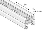 Kraftig 41x41 mm dobbeltprofil med huller