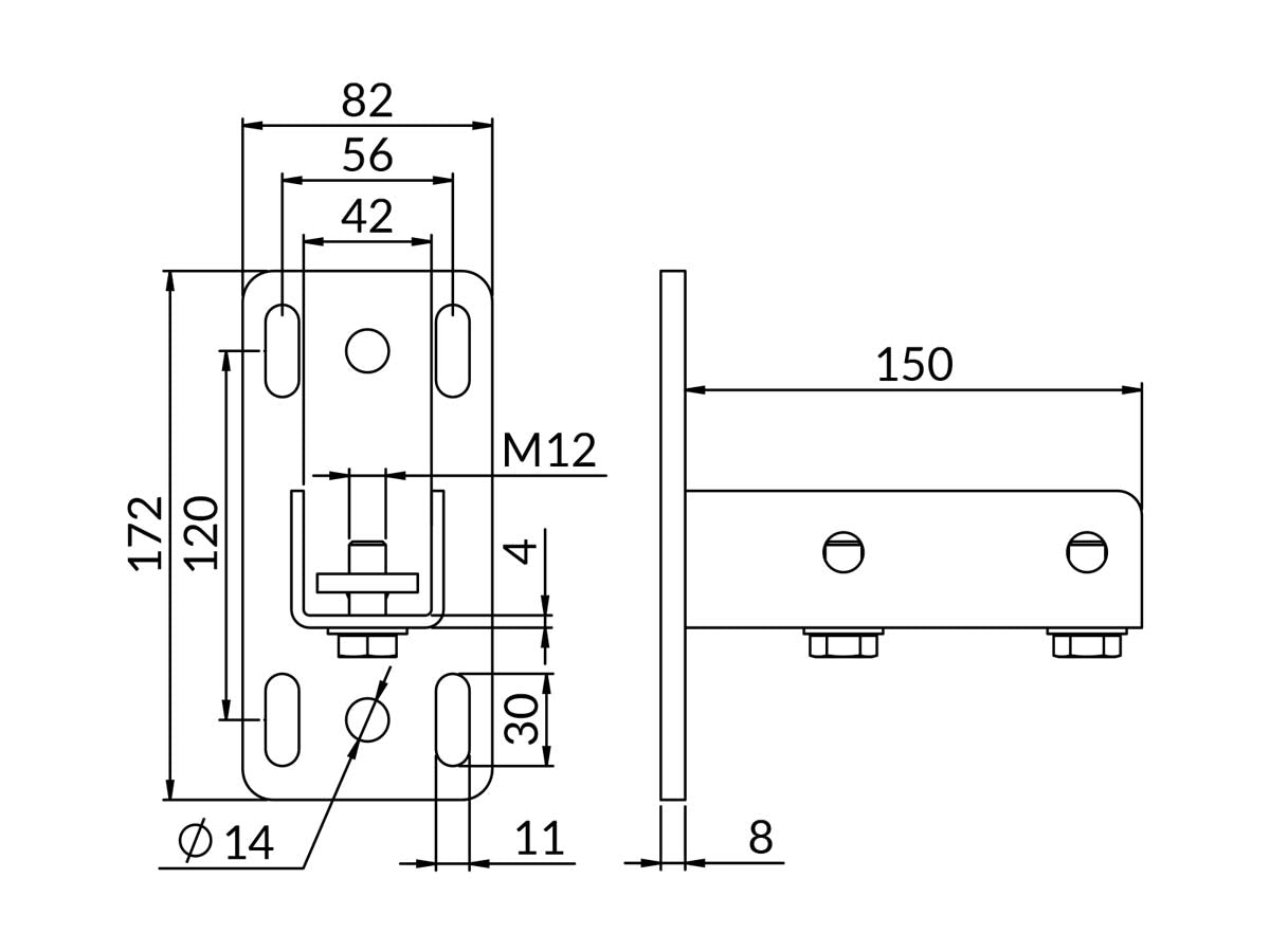 XPCSTSKE4 - CERTA KE STS flangebeslag | Certa | Beslag til HD skinnesystem | Foto 2