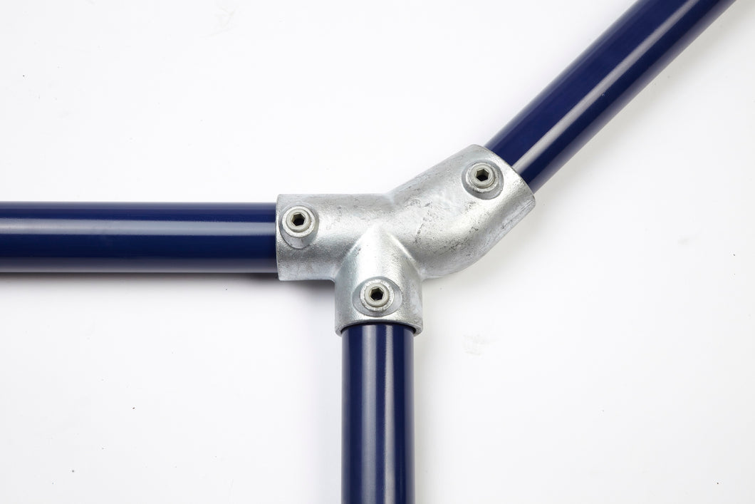 T-stykke m/justerbar opadgående bøjning (30°-45°) | galvaniseret rørfitting type 325A | Kee Klamp | pipe clamps | Erik Larsen & Søn