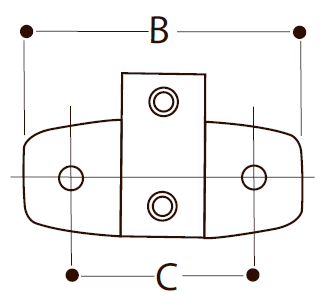 Vandret rækværksflange til væg - Clarrods Clamps CL246 | Erik Larsen & Søn | Clarrods | Foto 4