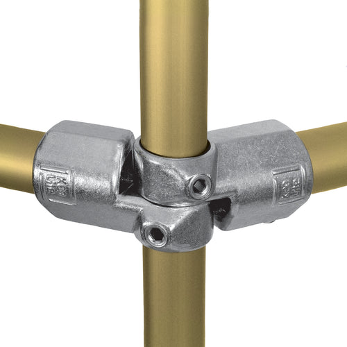 Justerbart t-stykke (60°-200°) | aluminium rørfitting type L19 | Kee Lite | pipe clamps | Erik Larsen & Søn