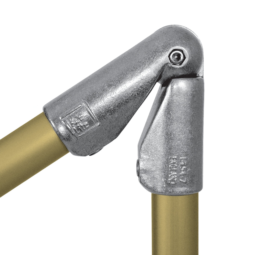 Justerbar bøjning (45°-200°) | aluminium rørfitting type LB54 | Kee Lite | pipe clamps | Erik Larsen & Søn