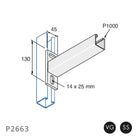 Bæring med 41x41 mm montageskinne