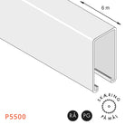 Kraftig 41x62 mm montageskinne uden huller